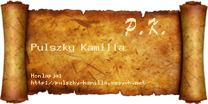 Pulszky Kamilla névjegykártya